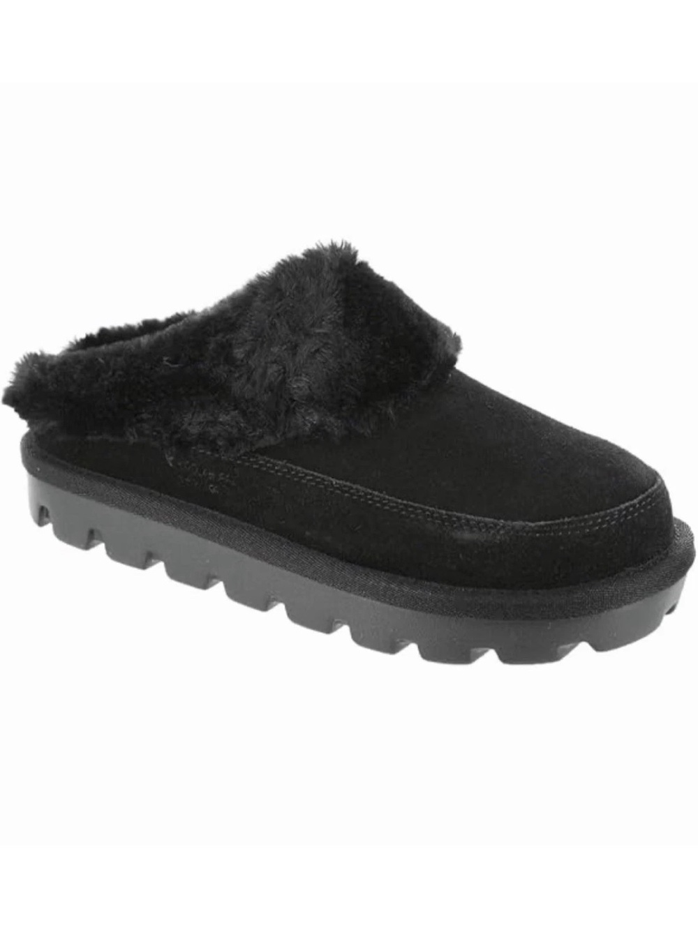 Women’s Koolaburra by Ugg Tizzey Black Faux fur platform clog slipper Sz 10 NEW